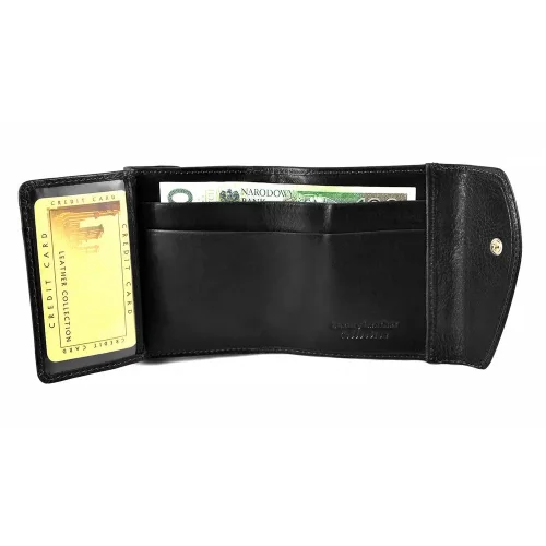 Portfel BARTEX 10020D czarny – przegrody na banknoty i dokumenty / BARTEX 10020D black wallet – bill and document compartments