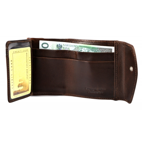 Bartex 0200D – Skórzany Portfel Damski Brązowy RFID, Polska Marka
