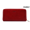 Skórzany portfel damsko-męski BARTEX 10172D czerwony – widok z przodu, zapinany na suwak BARTEX 10172D red leather walle