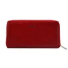 Portfel BARTEX 10172D czerwony – widok z boku, smukły profil BARTEX 10172D red wallet – side view, slim profile