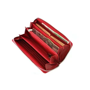 Wnętrze portfela BARTEX 10172D czerwony – przegrody na karty i dokumenty Interior of BARTEX 10172D red wallet – card and document compartments