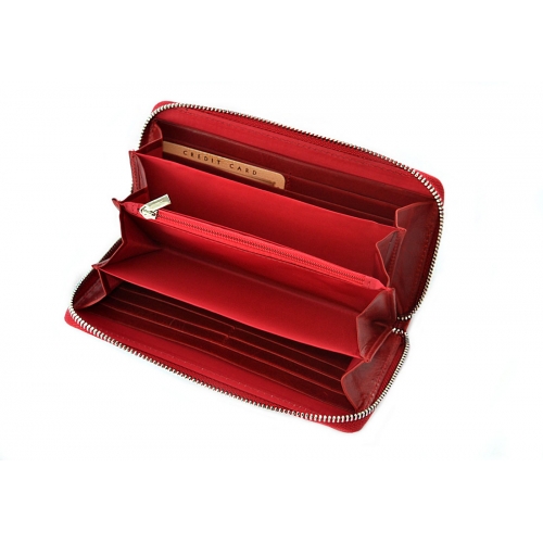 BARTEX 10172D skórzany portfel damski czerwony