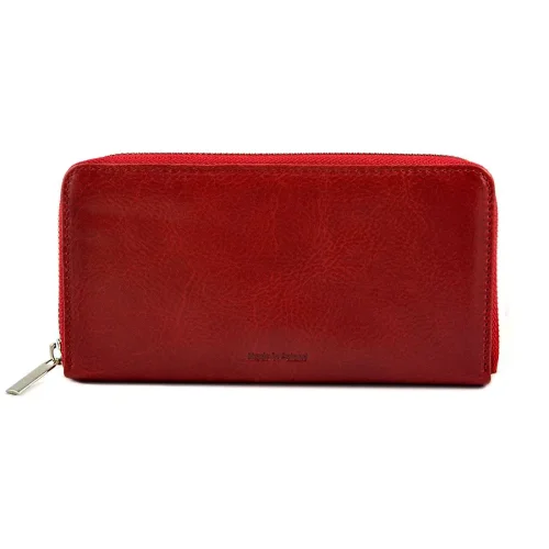 Portfel BARTEX 10172D czerwony – widok z przodu w pozycji poziomej BARTEX 10172D red wallet – front horizontal view