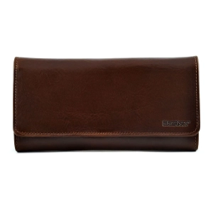Portfel damski skórzany BARTEX 10272D brązowy – przód portfela | Brown leather women's wallet BARTEX 10272D – front view