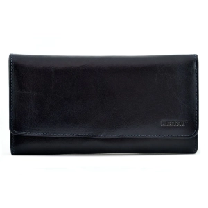 Granatowy portfel damski skórzany BARTEX 10272D – przód portfela | Navy blue leather women's wallet BARTEX 10272D – fron