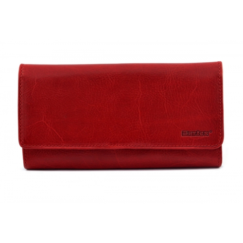 BARTEX 10272D skórzany portfel damski czerwony RFID