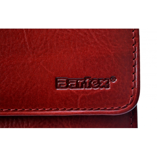 BARTEX 10272D skórzany portfel damski czerwony RFID