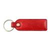 skórzany brelok BARTEX czerwony widok z boku / BARTEX red leather keychain side view