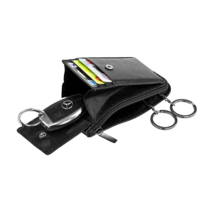 Etui skórzane BARTEX 10457E czarne – widok z przodu / BARTEX 10457E black leather case – front view