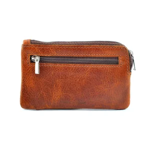 Etui BARTEX 10457E Cognac – widok od tyłu z zamkiem / BARTEX 10457E Cognac – back view with zipper