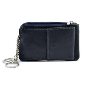 Etui skórzane BARTEX 10457E granatowe – widok z przodu / BARTEX 10457E navy blue leather case – front view
