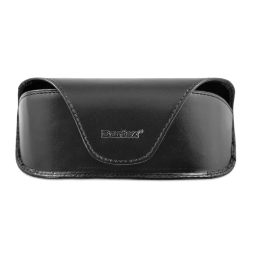 etui na okulary skórzane BARTEX 152E/DF czarne twarde eleganckie