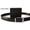 Skórzany pasek męski CALVIN KLEIN czarny klasyczna klamra