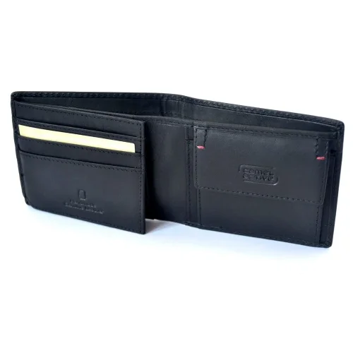 Camel Active 181-702-60 czarny portfel męski wnętrze Camel Active 181-702-60 black leather wallet interior