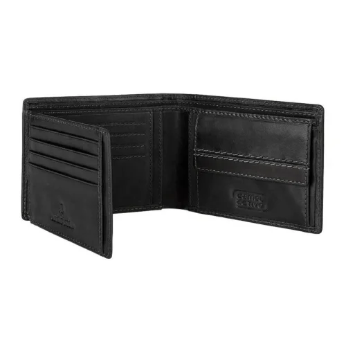Skórzany portfel Camel Active 246/703/24 czarny – widok półotwarty Camel Active 246/703/24 black leather wallet – half open view