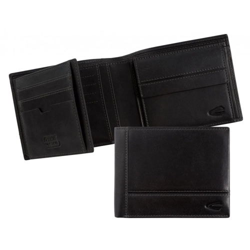 Portfel męski Camel Active 270-704-60 skórzany czarny – widok przód | Camel Active men's leather wallet 270-704-60 black