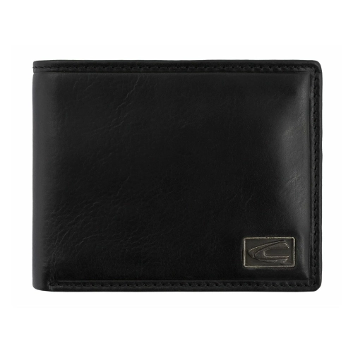 camel active skórzany portfel męski 276-701-60 czarny front / camel active leather men's wallet 276-701-60 black front