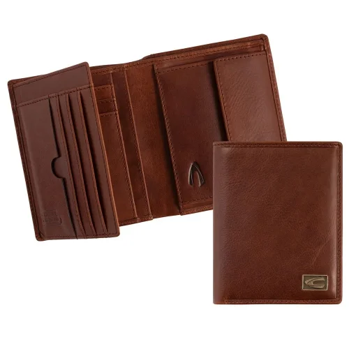 Camel Active 276-703-22 brązowy portfel męski z kieszenią na bilon leather wallet coin pocket