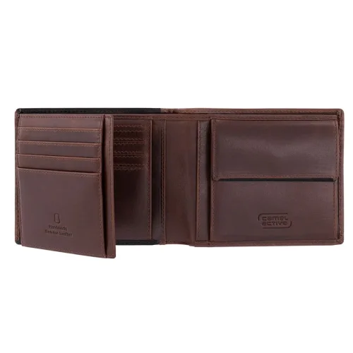 Camel Active 365-702-29 portfel męski skórzany brązowy – wnętrze portfela z miejscem na karty