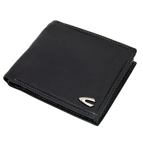 Portfel męski Camel Active B34-706 czarny skórzany – front / Camel Active B34-706 men’s black leather wallet – front view