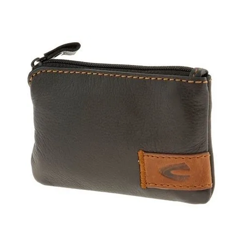Camel Active 128-701-60 – czarne skórzane etui na klucze z łańcuszkiem
