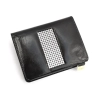 Czarny skórzany wizytownik Swarovski CV-100 widok z przodu elegancki model Giovani Black leather business card holder Sw