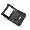 Wizytownik skórzany Swarovski CV-100 czarny otwarty wnętrze na karty i wizytówki Leather business card holder Swarovski CV-100 black open interior cards
