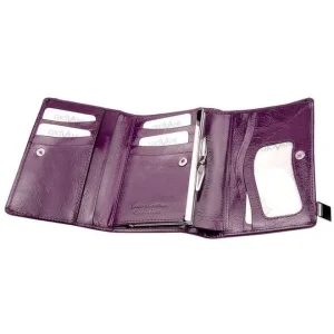 Wnętrze portfela Swarovski CV-430 fiolet – przegródki i układ – Interior of Swarovski CV-430 purple wallet – compartments and layout