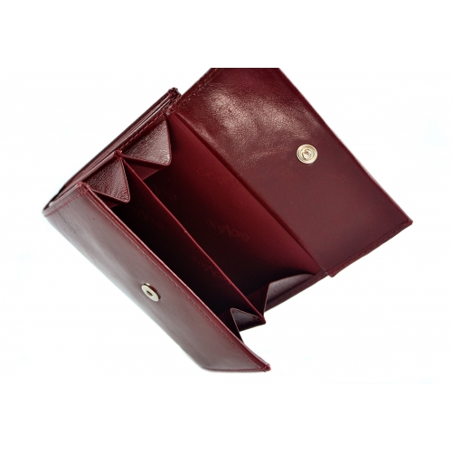 SV 010 skórzany portfel z kamieniami swarovskiego ciemna czerwień