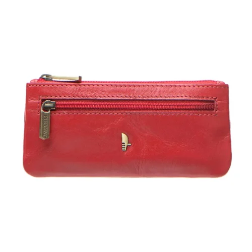 Etui Puccini MU309 czerwone – wnętrze i skórzany pasek z kółkami / Puccini MU309 red interior – leather strap with metal rings