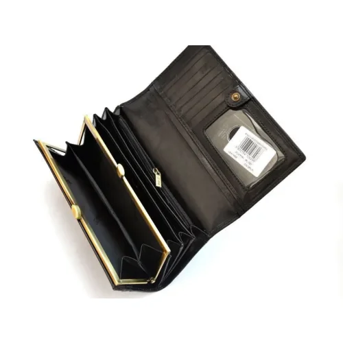 Duży portfel damski OCHNIK ITALY PL-187-99 – elegancka kieszeń na monety na bigiel / Large OCHNIK ITALY PL-187-99 women’s wallet – elegant kiss-lock coin pocket