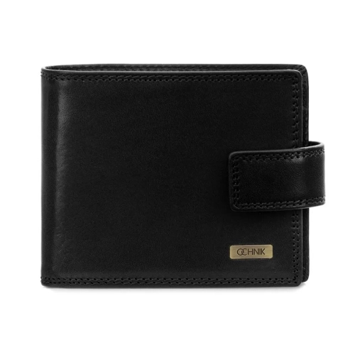 ochnik pl-105-99 czarny skórzany portfel męski widok z przodu ochnik pl-105-99 black leather mens wallet front view