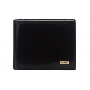 OCHNIK PL-122-99 czarny portfel skórzany super slim widok z przodu OCHNIK PL-122-99 black slim leather wallet front view