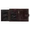 Wnętrze portfela OCHNIK PL-190/89 ciemny brąz – przegródki na karty i dokumenty Inside of OCHNIK PL-190/89 dark brown wallet – card and ID slots