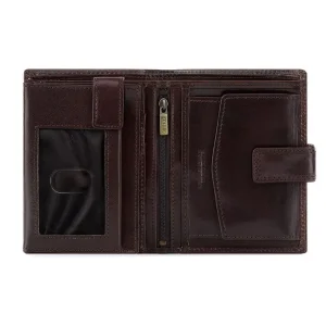Skórzany portfel męski OCHNIK PL-190/89 ciemny brąz widok z tyłu Men’s leather wallet OCHNIK PL-190/89 dark brown back view
