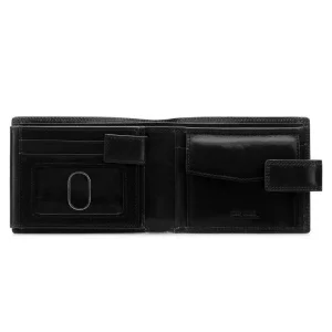 Skórzany portfel męski OCHNIK PL-191/99 czarny widok z tyłu Men’s leather wallet OCHNIK PL-191/99 black back view