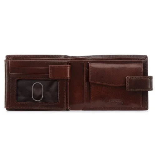 Portfel OCHNIK PL-191 brąz – kieszeń na monety zapinana na zatrzask OCHNIK PL-191 brown men’s wallet – coin pocket with snap closure