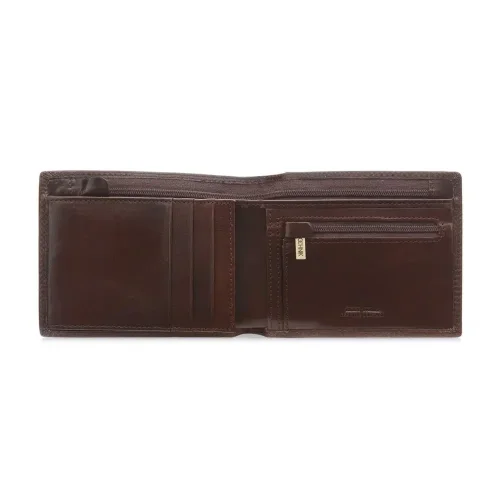 portfel męski Ochnik PL-122-89 ciemny brąz widok wnętrza kompaktowy slim Ochnik PL-122-89 men’s wallet dark brown interior view slim compact design