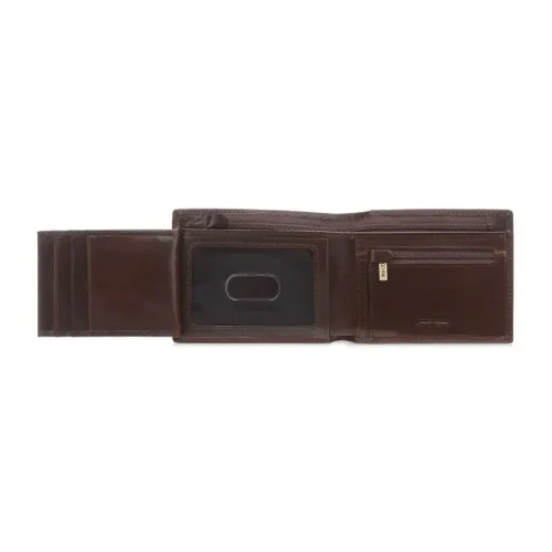 składany portfel męski Ochnik PL-122-89 ciemny brąz cienki do kieszeni folded men’s wallet Ochnik PL-122-89 dark brown thin pocket-friendly