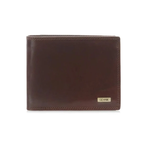 ciemny brązowy portfel męski Ochnik PL-122-89 slim skóra naturalna dark brown men’s leather wallet Ochnik PL-122-89 slim