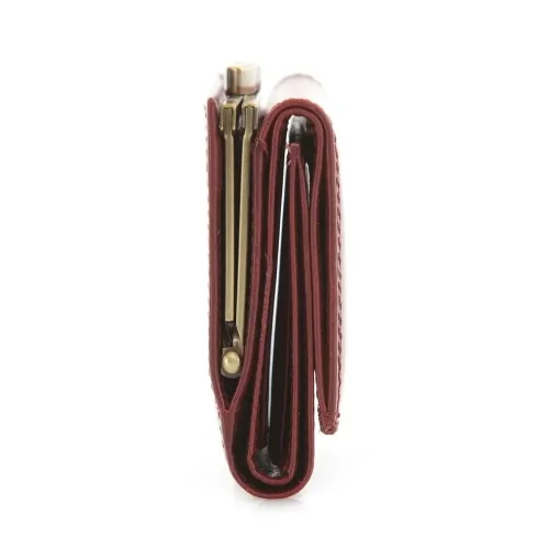 OCHNIK PL-189-41 bordowy skórzany portfel damski – widok z boku / OCHNIK PL-189-41 burgundy leather women’s wallet – side view