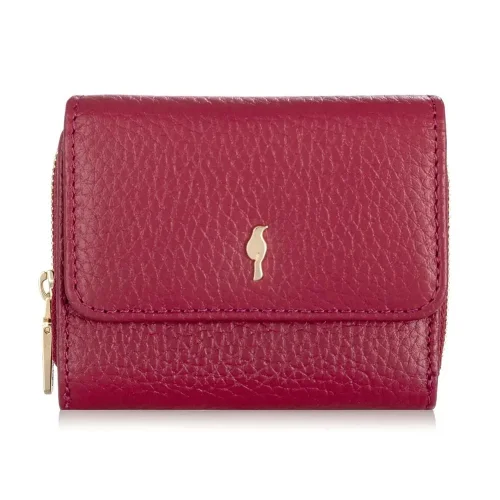 OCHNIK PORES-0802B-34 – portfel damski skórzany w kolorze czerwieni z nutą różu / OCHNIK PORES-0802B-34 – women’s leathe