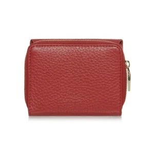 Czerwony portfel damski skórzany OCHNIK PORES-0802-42 – elegancki front / OCHNIK PORES-0802-42 red leather women’s wallet – elegant front