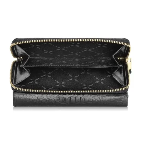 OCHNIK PORES-0907-99 – wnętrze portfela z kieszenią na suwak i miejscami na karty OCHNIK PORES-0907-99 – wallet interior with zip coin pocket and card slots