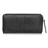Portfel OCHNIK krokodyl – detale skóry i staranne szycia / OCHNIK crocodile embossed wallet – leather texture and stitching details
