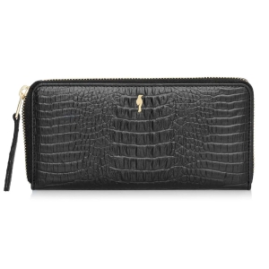 Portfel damski OCHNIK PORES-0908-99 ze skóry tłoczonej krokodyl – widok z przodu / OCHNIK women’s wallet PORES-0908-99 c