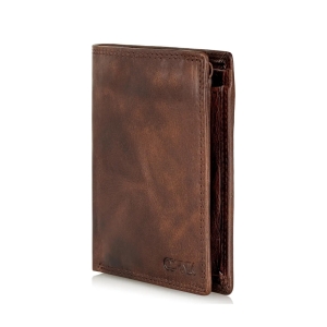 OCHNIK PORMS-0466-89 brązowy portfel męski skórzany vintage widok z tyłu OCHNIK PORMS-0466-89 brown men’s vintage leather wallet back view