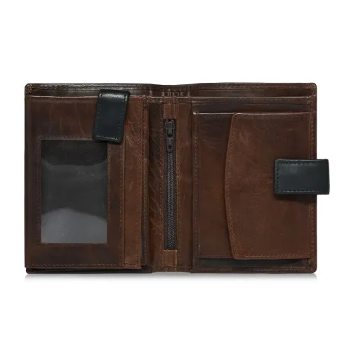 Portfel skórzany OCHNIK PORMS-0613-89 – kieszeń na monety na zatrzask / OCHNIK PORMS-0613-89 men’s wallet – coin pocket with snap closure