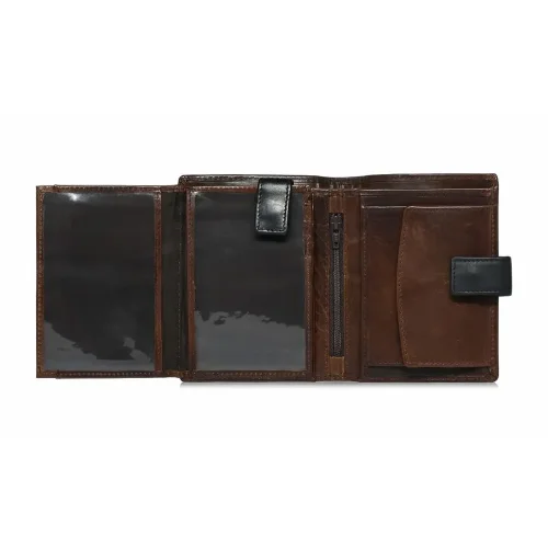 OCHNIK PORMS-0613-89 portfel męski – wnętrze z kieszeniami na karty / OCHNIK PORMS-0613-89 leather wallet – interior with card slots