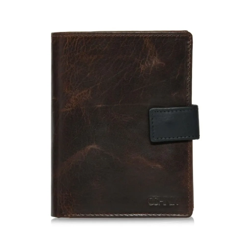 Portfel OCHNIK PORMS-0613-89 brązowy – widok z przodu / OCHNIK PORMS-0613-89 brown leather wallet – front view
